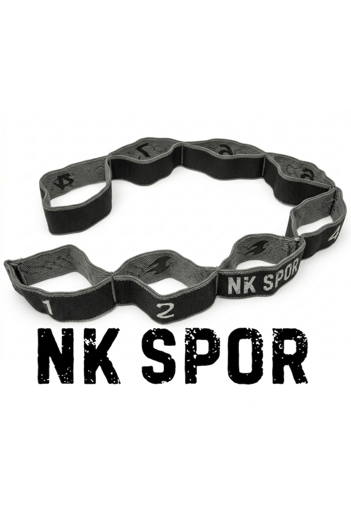 NK Spor 1 Adet Örme Elastik Direnç Bandı-Kademeli Pilates Germe Bandı-Kaymaz Örme Kumaş