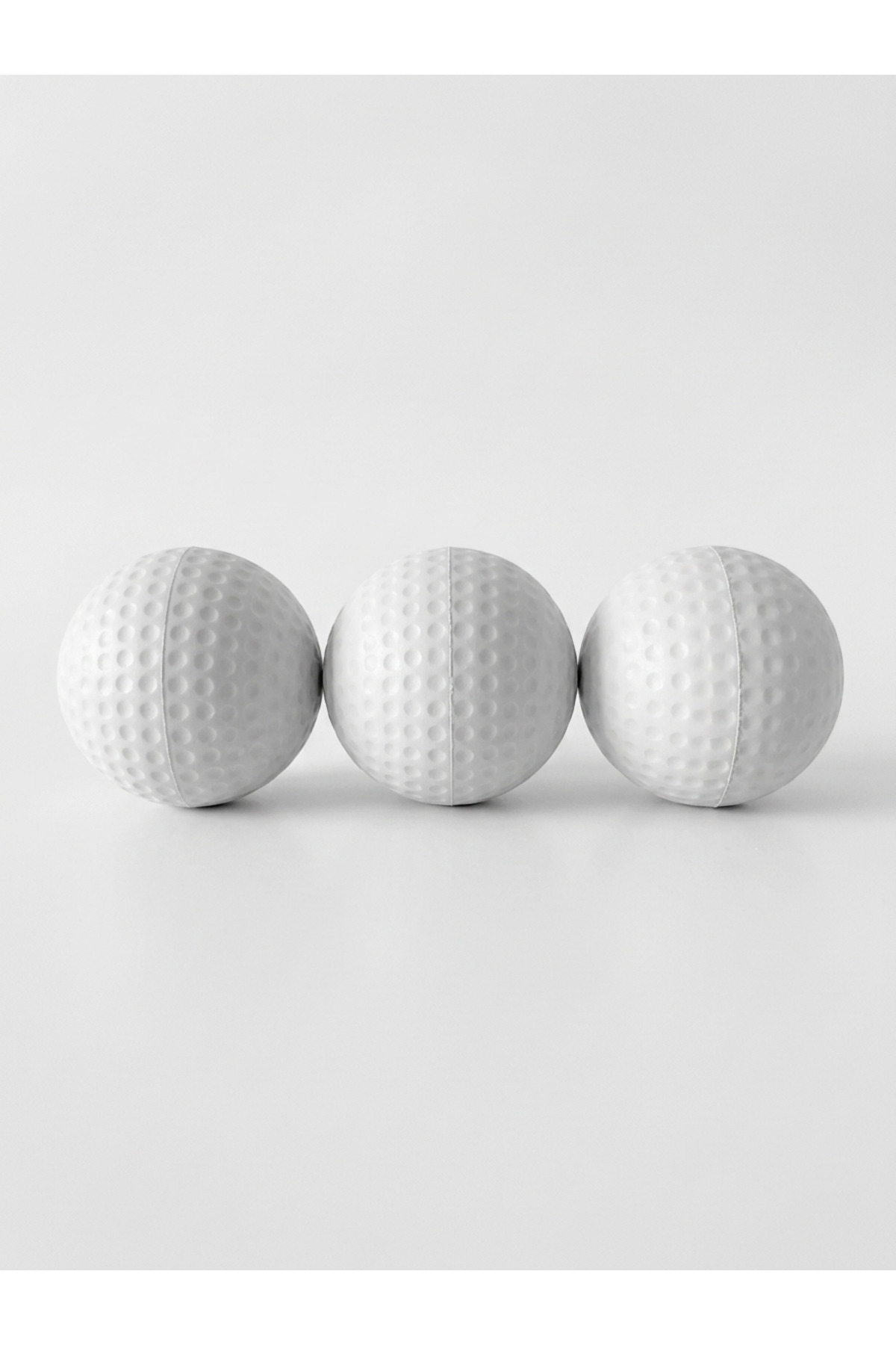 NK Spor Golf Topu Görünümlü Yumuşak Sünger Stres Topu - 3’lü Set El Egzersiz ve Rehabilitasyon Topu