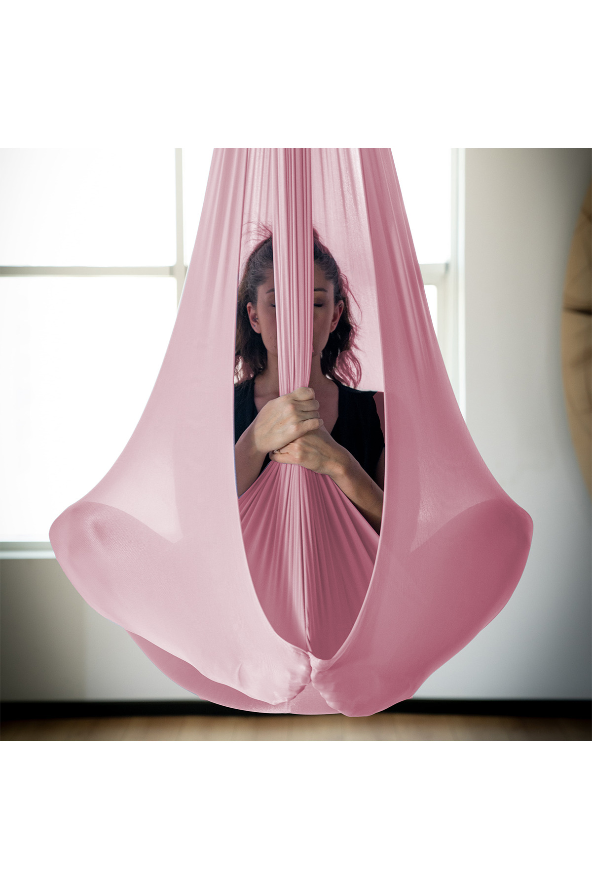 Pembe Yoga Salıncak/Hamak Seti - Antigravity - Aerial Yoga - Yoga Trapeze-Hava Yogası ve Ekipmanı