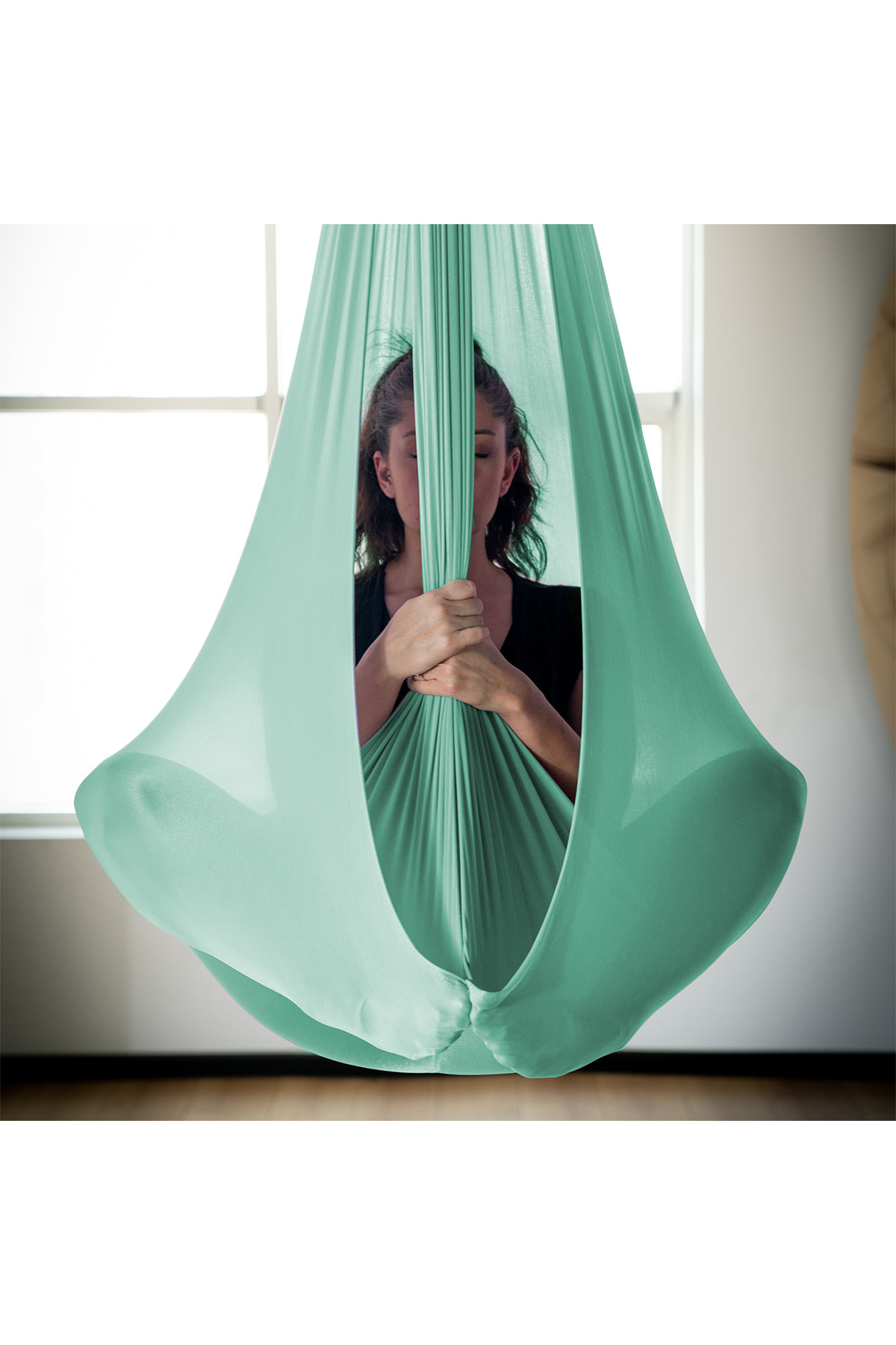 Yeşil Yoga Salıncak/Hamak Seti - Antigravity - Aerial Yoga - Yoga Trapeze-Hava Yogası ve Ekipmanı